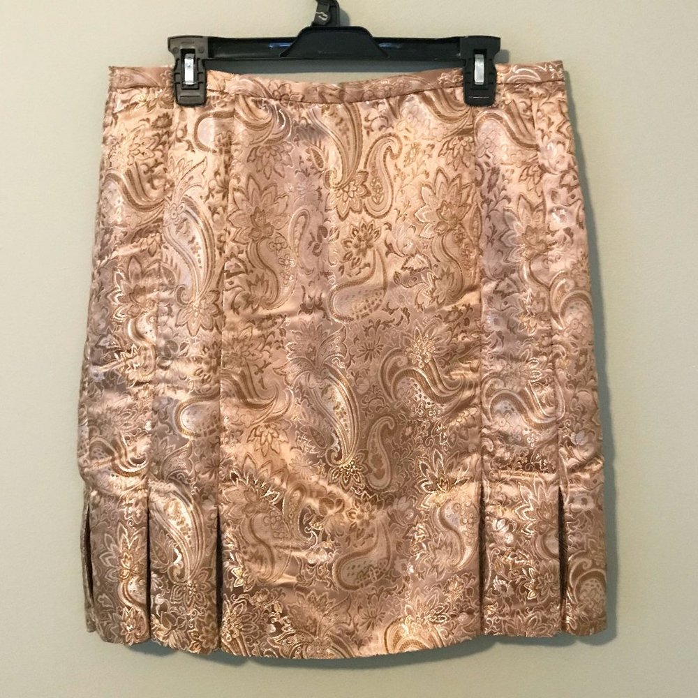 Women's Formal Skirt, Gold Paisley, Size 12